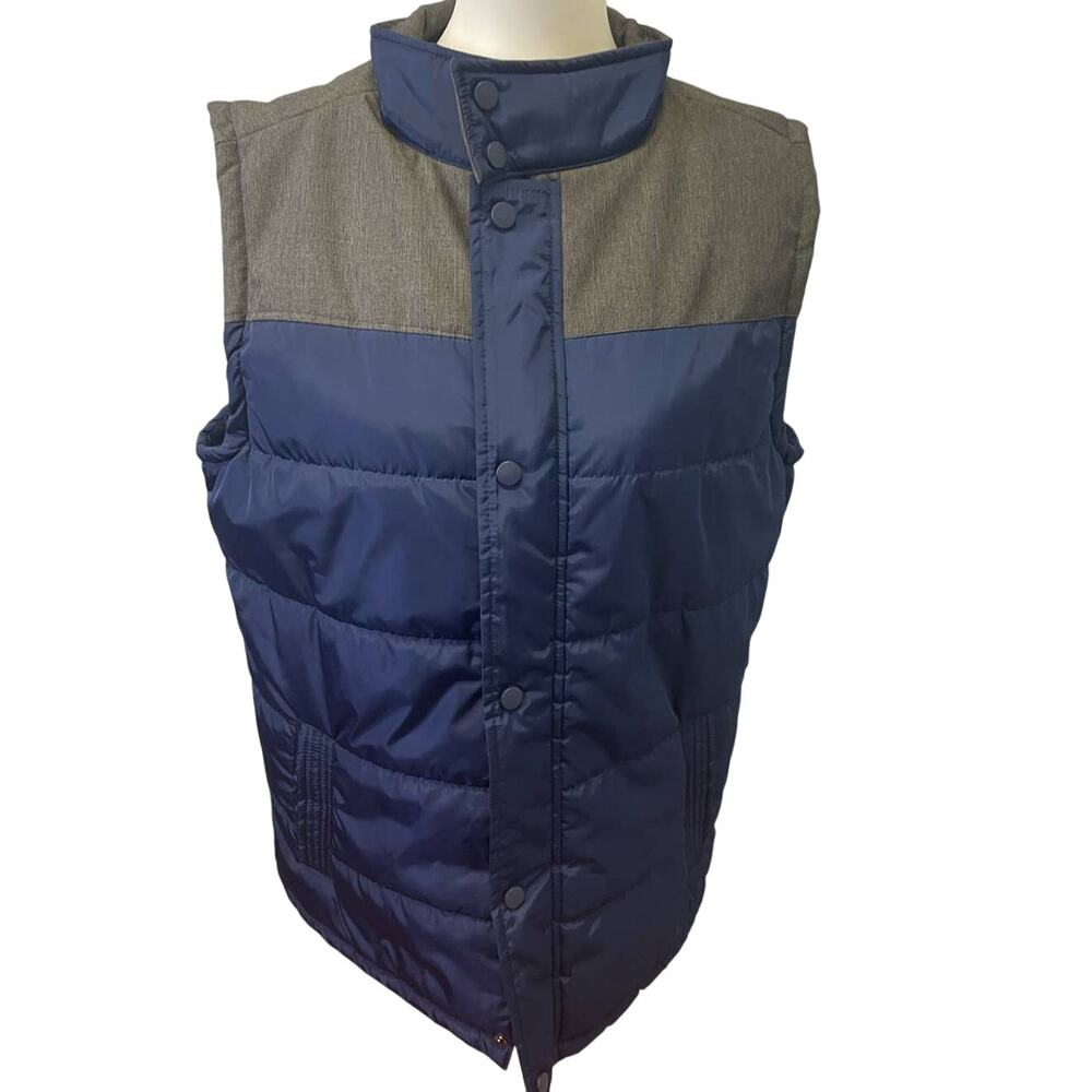 New Adventuridge Mens Medium Full Zip Snap Up Sleeveless Puffer Vest Outerwear